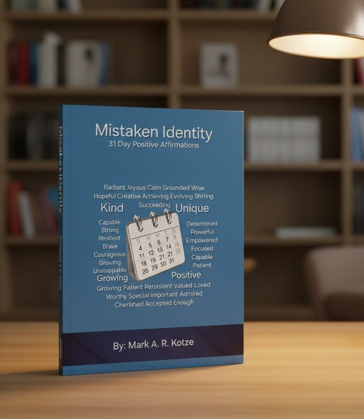 Mistaken Identity 31 Day Positive Affirmations book cover by Mark A. R. Kotze